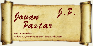 Jovan Paštar vizit kartica